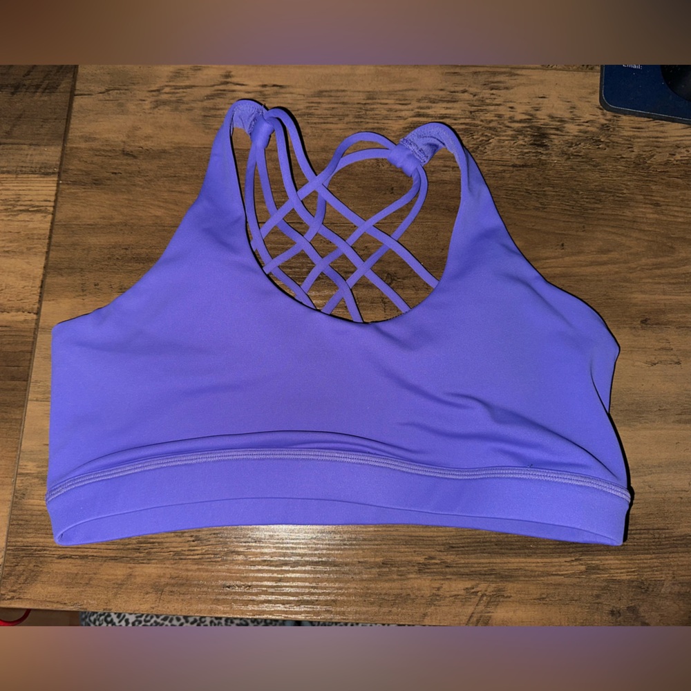 Purple Strappy Sports Bra